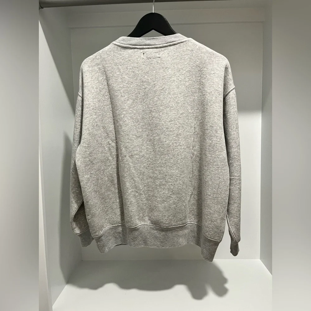 J. Crew Heritage fleece oversized crewneck sweatshirt grey S Monogrammed CRK